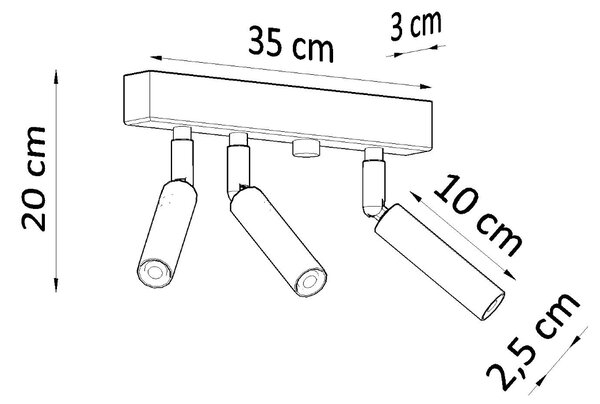 Stropna svjetiljka EYETECH 3 crna