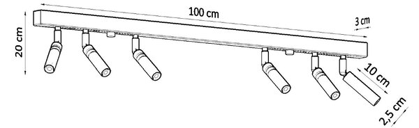 Stropna svjetiljka EYETECH 6 crna