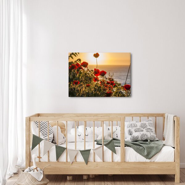 Slika zalaska sunca s makovima (70x50 cm)