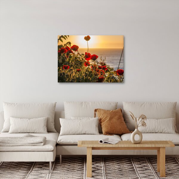 Slika zalaska sunca s makovima (70x50 cm)