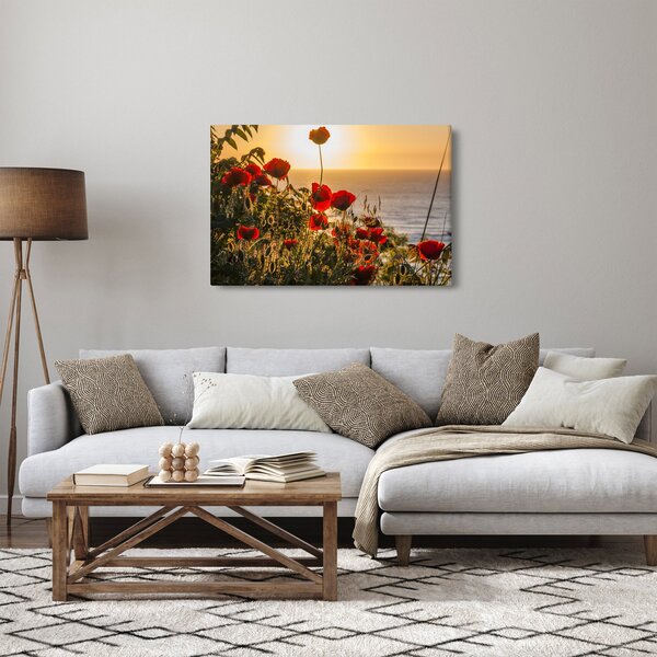 Slika zalaska sunca s makovima (90x60 cm)