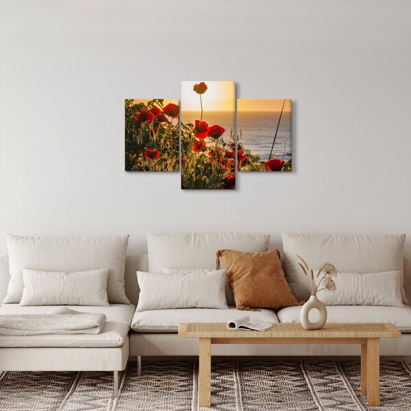 Slika zalaska sunca s makovima (90x60 cm)
