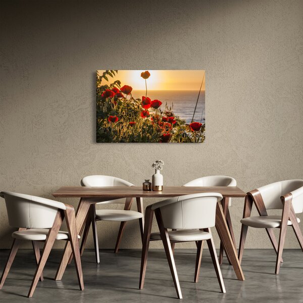 Slika zalaska sunca s makovima (90x60 cm)