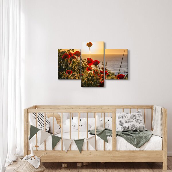 Slika zalaska sunca s makovima (90x60 cm)