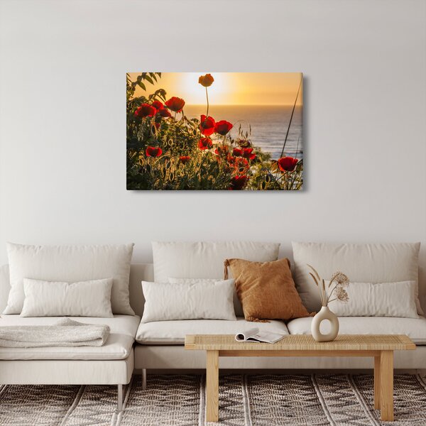 Slika zalaska sunca s makovima (90x60 cm)