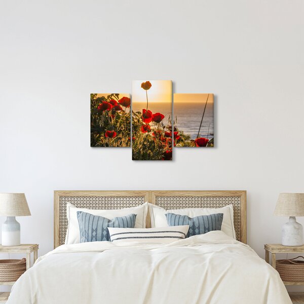 Slika zalaska sunca s makovima (90x60 cm)