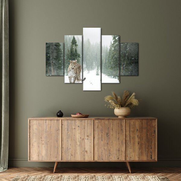 Slika leoparda u snijegu (150x105 cm)