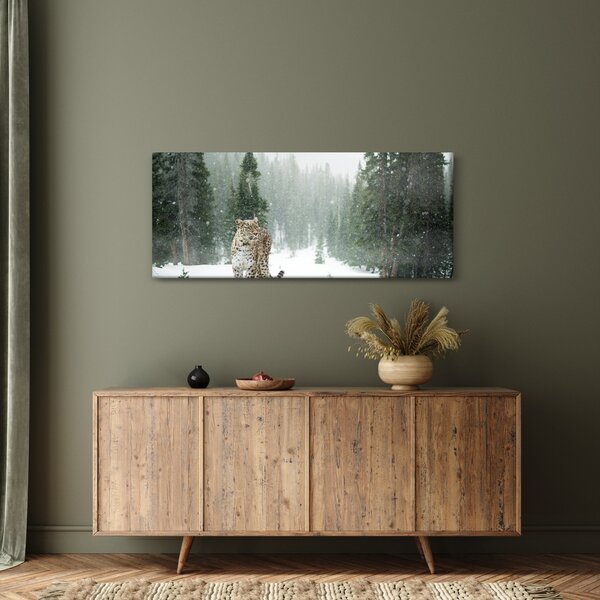 Slika leoparda u snijegu (120x50 cm)