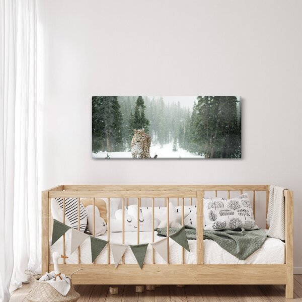 Slika leoparda u snijegu (120x50 cm)