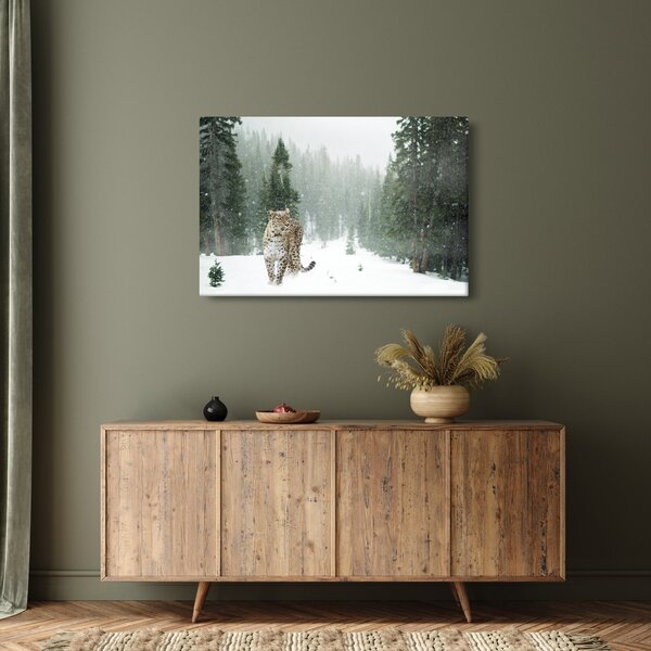 Slika leoparda u snijegu (90x60 cm)