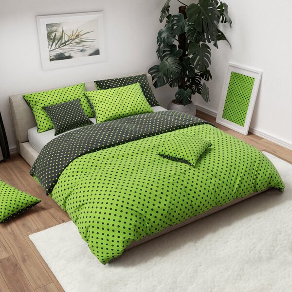 Poli-pamučna posteljina COLAM GREEN POLY zelena Dimenzije posteljine: 70 x 90 cm | 140 x 200 cm