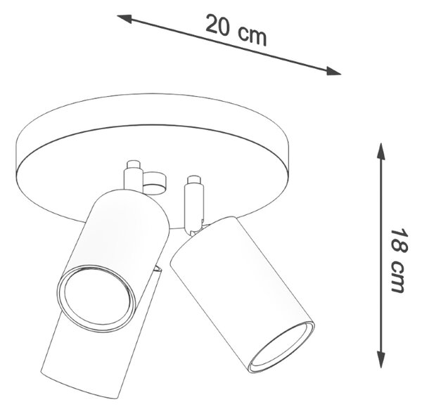 Stropna svjetiljka RING 3P crna
