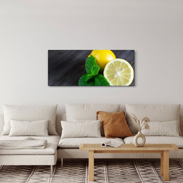 Slika limuna i mente na stolu (120x50 cm)