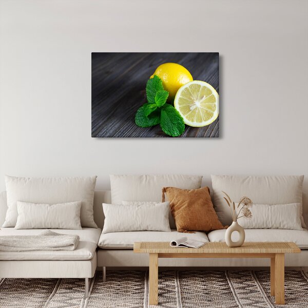 Slika limuna i mente na stolu (90x60 cm)