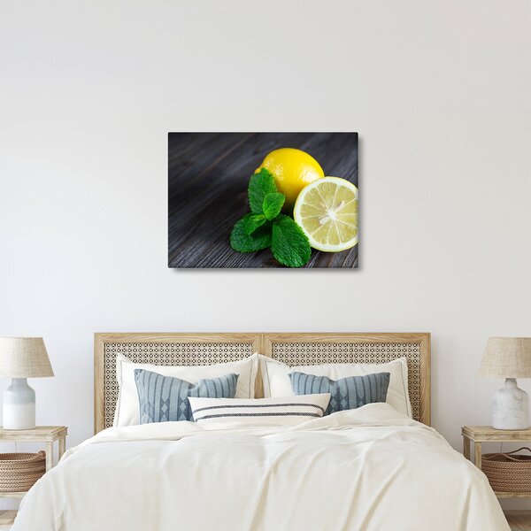 Slika limuna i mente na stolu (70x50 cm)