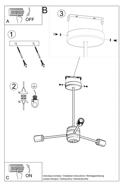 Luster LANGO 3 crna