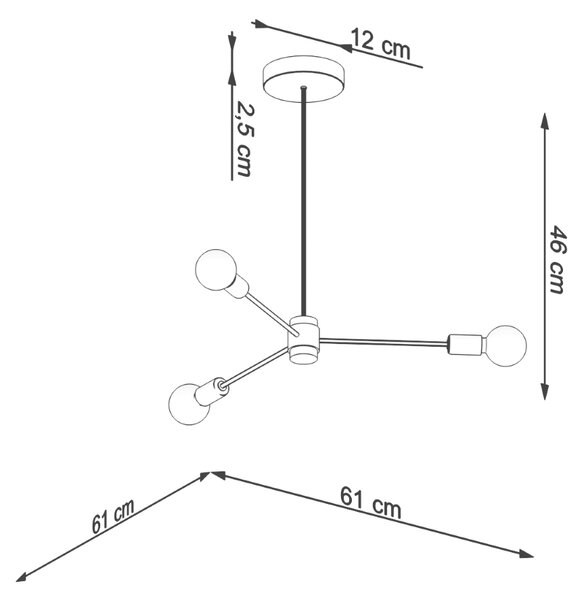 Luster LANGO 3 crna