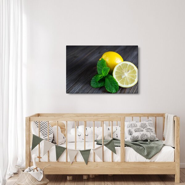 Slika limuna i mente na stolu (90x60 cm)