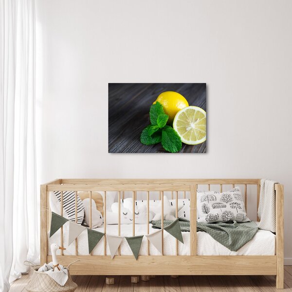 Slika limuna i mente na stolu (70x50 cm)