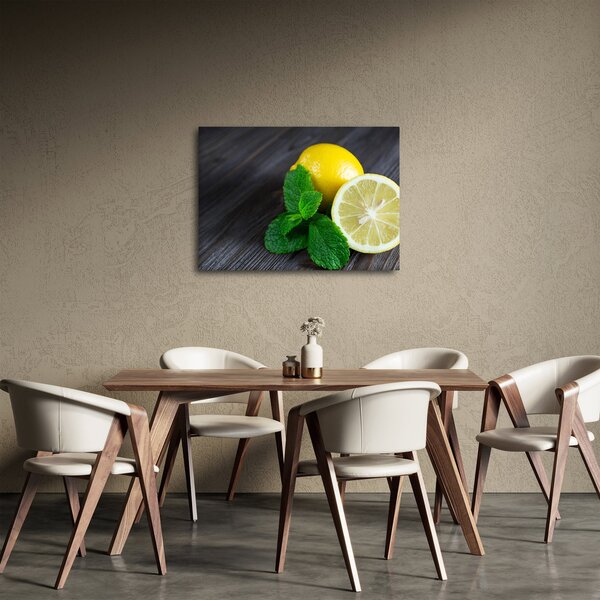 Slika limuna i mente na stolu (70x50 cm)