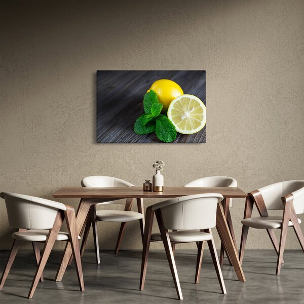 Slika limuna i mente na stolu (90x60 cm)