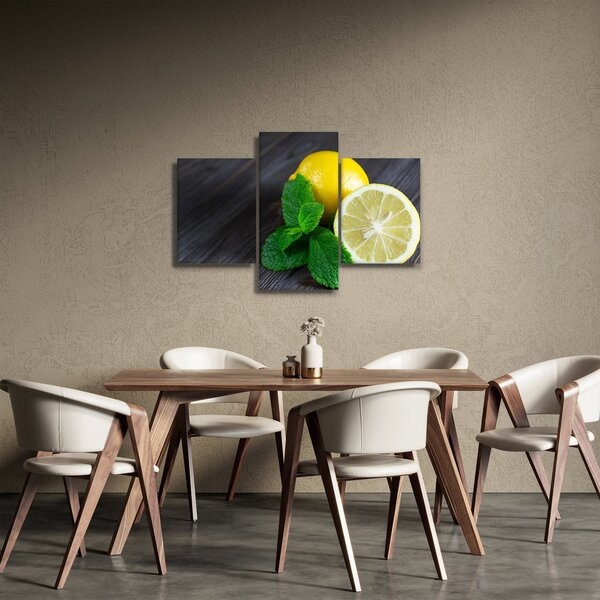 Slika limuna i mente na stolu (90x60 cm)