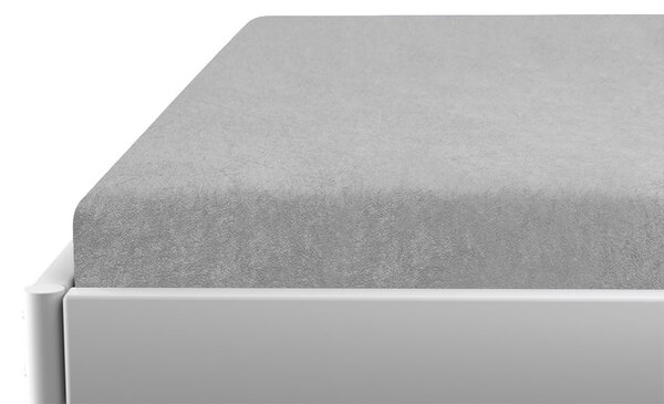 Plahta od frotira za dječiji krevetic svijetlo siva 60x120 cm