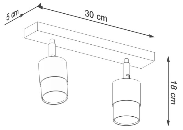 Stropna svjetiljka NERO 2 crna/krome