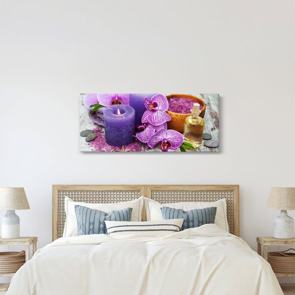Slika orhideja i svijeća (120x50 cm)