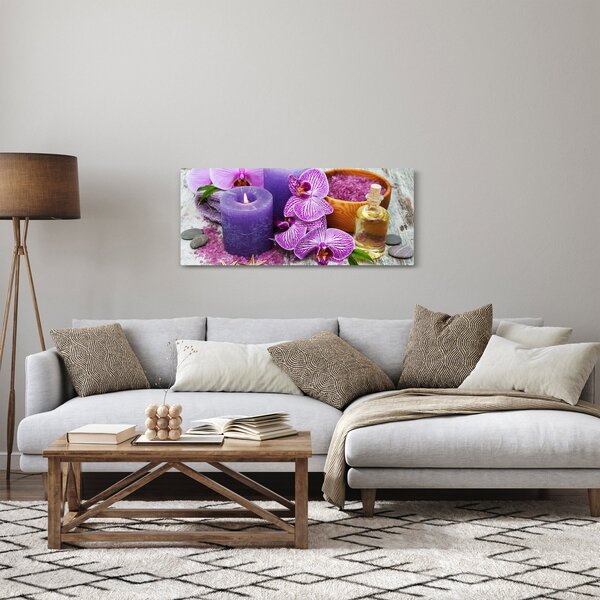 Slika orhideja i svijeća (120x50 cm)
