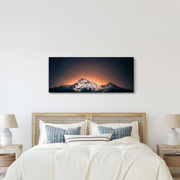 Slika noćnog neba s planinom (120x50 cm)