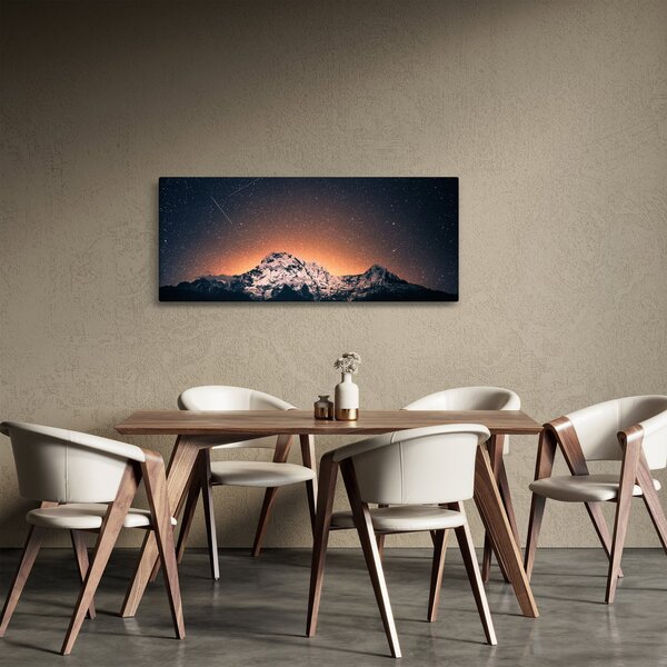 Slika noćnog neba s planinom (120x50 cm)