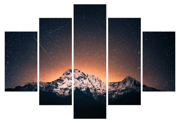 Slika noćnog neba s planinom (150x105 cm)
