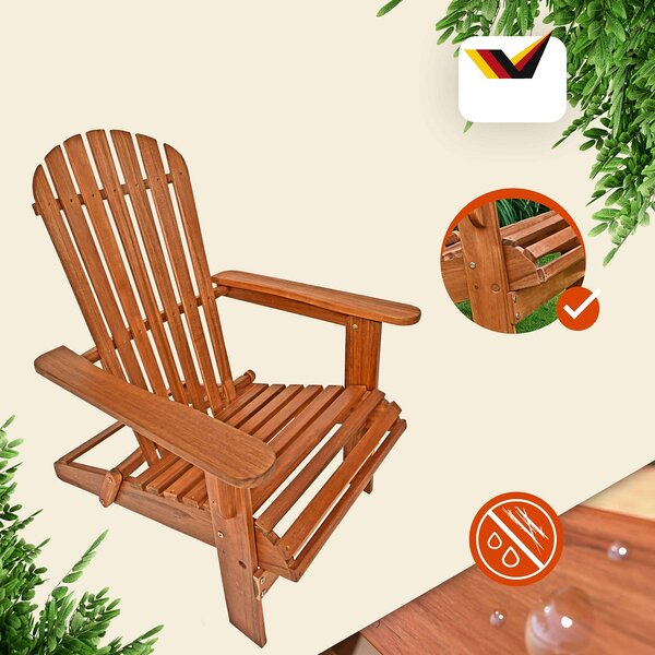Vrtna ležaljka ADIRONDACK, sklopiva, 69x84x94 cm, prirodna smeđa Casaria