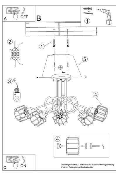 Luster BELUCI 5S crna
