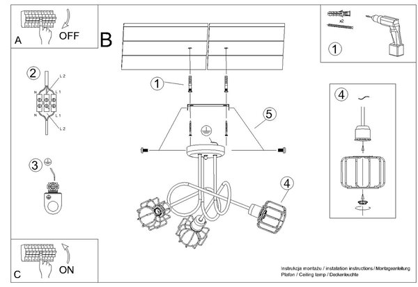 Luster BELUCI 3S crna
