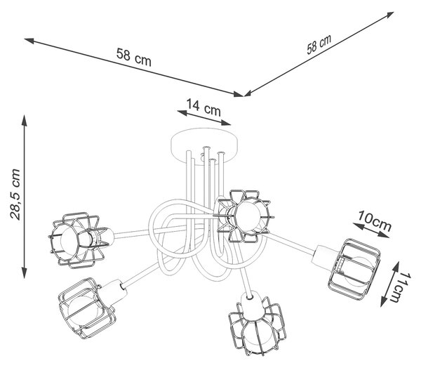 Luster BELUCI 5S crna
