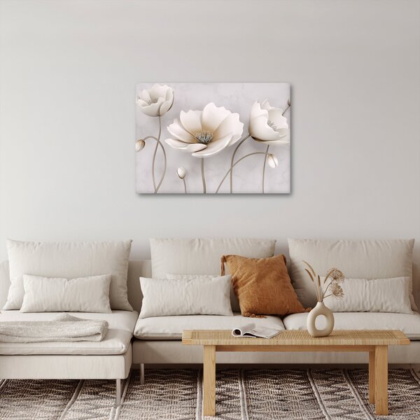 Slika bijelog cvijeća (70x50 cm)
