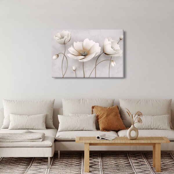 Slika bijelog cvijeća (90x60 cm)