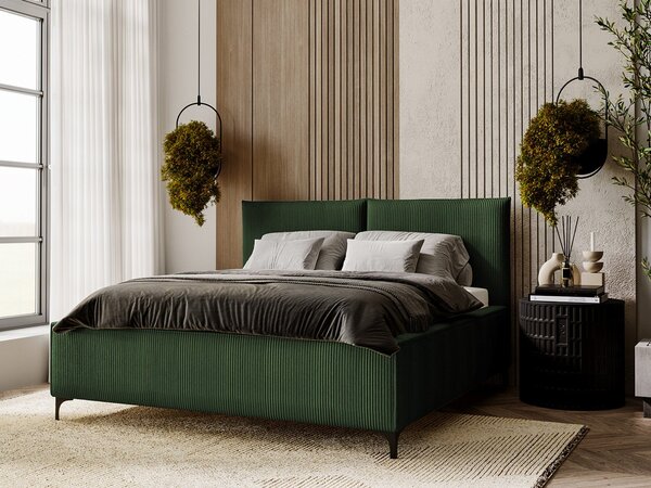 Zondo.hr Jednostruki krevet 120 cm Camtana (tamnozelena + crna) (s podnicom) (s prostorom za odlaganje). 1103535