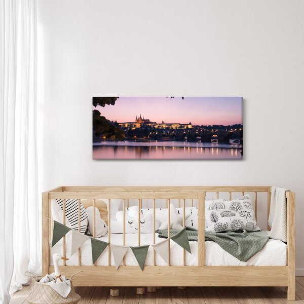 Slika Praškog dvorca i rijeke Vltave (120x50 cm)