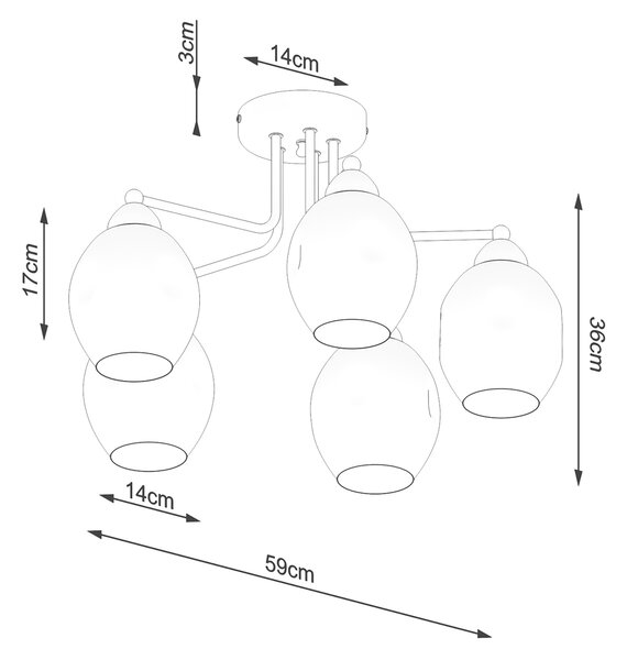 Luster FILLAN 5 crna