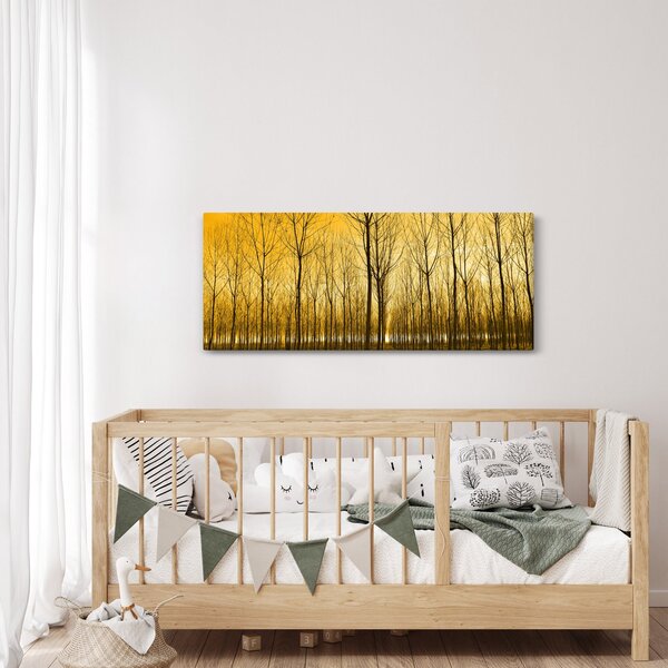 Slika šume pri zalasku sunca (120x50 cm)