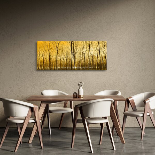 Slika šume pri zalasku sunca (120x50 cm)
