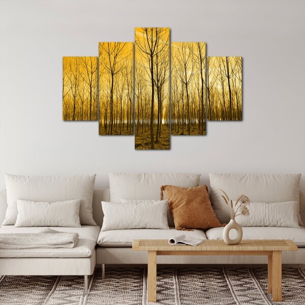 Slika šume pri zalasku sunca (150x105 cm)