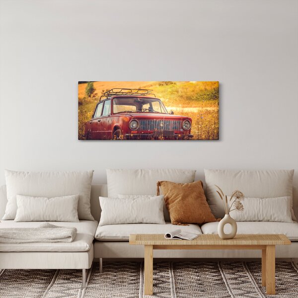 Slika automobila u polju (120x50 cm)