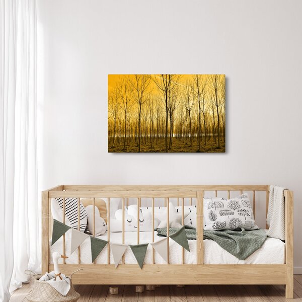Slika šume pri zalasku sunca (90x60 cm)