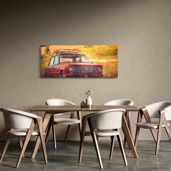 Slika automobila u polju (120x50 cm)
