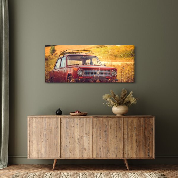 Slika automobila u polju (120x50 cm)