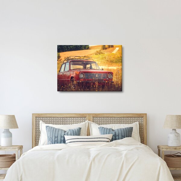 Slika automobila u polju (70x50 cm)